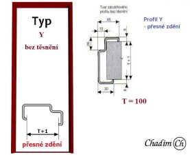 Ocelová zárubeň pro přesné zdění - typ Y - profil 100